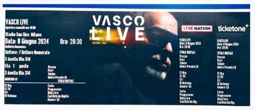 Vasco rossi ticket biglietti - vasco,