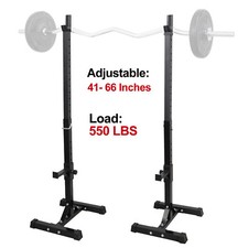 Coppia Supporti Squat Rack Regolabili Panca Bilanciere Acciaio Resistente per Palestra Casa