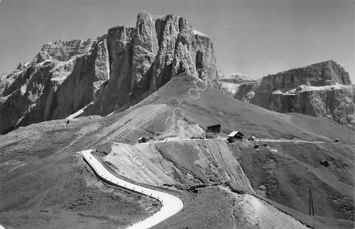 Cartolina passo sella - passo, rifugio