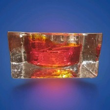 Posacenere Murano In Vetro Sommerso Quadrato Rosso