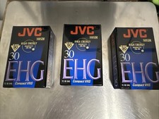 3 JVC VHS-C VIDEOCAMERA VHS COMPATTA 30 MIN NUOVA SIGILLATA
