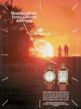 LORENZ Orologio COLLEZIONE MONTENAPOLEONE Pubblicità 1 Pagina originale 1986 