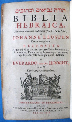 Rara biblia hebraica - hebraica, 1705
