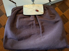 borsetta vintage anni '50 marrone con chiusura gioiello