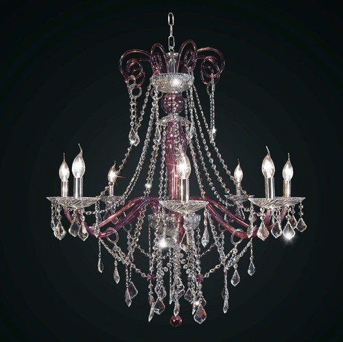 Lampadario cristallo viola - lampadario, in