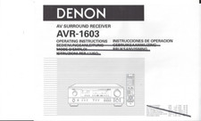 Denon user manual manuale istruzioni per AVR- 1603 inglese-spagnolo copy