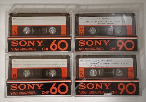 Lotto cassette sony chf - 4x,