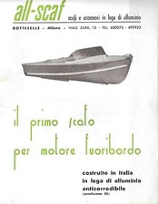 ALL SCAF BOTTESELLE MILANO SCAFO ALLUMINIO MOTORE FUORIBORDO PUBBLICITà 1950