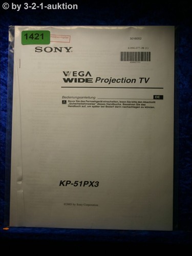 Sony manuale uso 51px3 tv - sony, d'uso