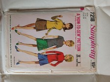 Sewing pattern 60s simplicity 7218, blouse, skirt and pantskirt size