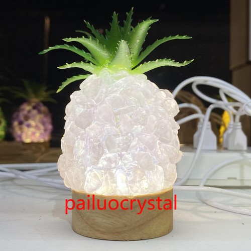 1pz lampada ananas quarzo rosa - 1pz,