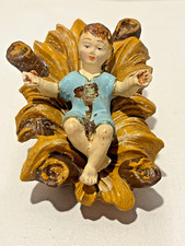 VECCHIO PASTORE per il PRESEPE / DIORAMA - GESU' BAMBINO e MANGIATOIA - VINTAGE