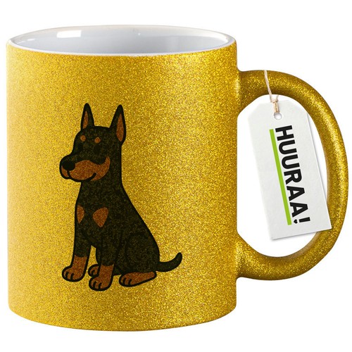 Tazza glitter dobermann - tazza,
