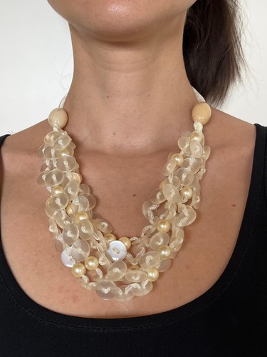 Collana bottoni resina - collana, in