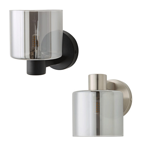 Wall light fitting smoked - wall,
