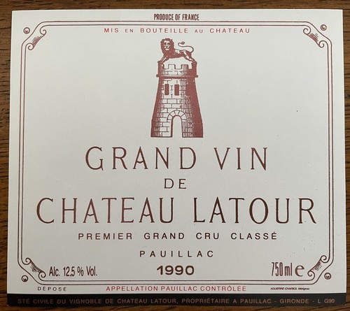 étiquette château latour - château,