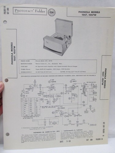 Howard sams photofact folder - w,