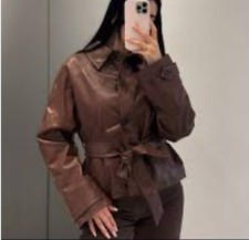 ZARA trench corto in pelle di