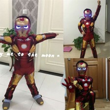 Costume cosplay bambini Iron Man bambini vestito fantasia vestiti con maschera/guanti