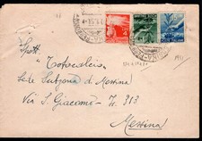 1950 Lettera per Messina con  Democratica lire 1 + 4 + 15.