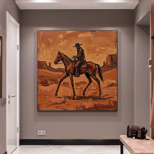 Dipinto olio tela cavaliere - dipinto,
