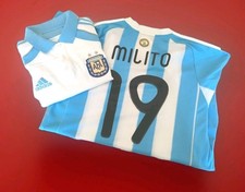 Maglia Adidas L Argentina HOME N°19 Diego Milito + Polo L Mondiale 2010 Usate 