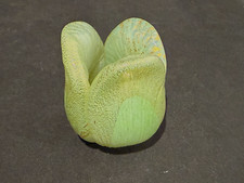 FIORE VETRO DI MURANO VERDE / ORO, FATTO A MANO, H 50 mm, CON FORO 5 mm