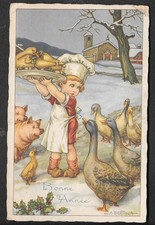 RARA CARTOLINA BAMBINI BUON NATALE FIRMATA BERTIGLIA serie 2630