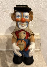 STEIFF Clown Pupazzo anni 50 Alto 12cm. RARO con cappello ed etichetta Vintage