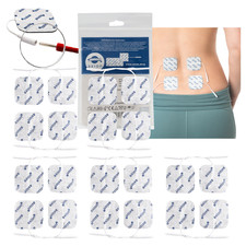 20 elettrodi TENS tamponi autoadesivi riutilizzabili 5x5 cm 2mm spina-asse