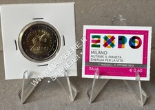 ITALIA 2015 EXPO MONETA 2 EURO NUOVA FDC + 2012 FRANCOBOLLO NUOVO POSTE ITALIANE