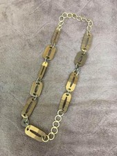 MARNI Collana lunga in legno accessorio donna etichetta in pelle usata danneg...