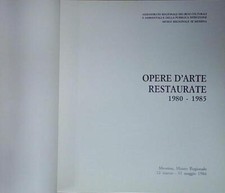 OPERE D'ARTE RESTAURATE 1980