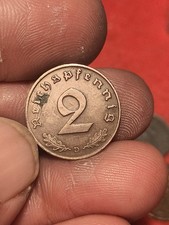 Germsnia Terzo REICH 2 Reichspfennig 1938 D Nazismo Aquila Svastica 