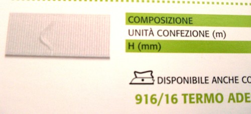 Fettuccia per tende - per, a