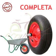 RUOTA PNEUMATICA 3.50 - 8 RICAMBIO 4PR CARRIOLA MODELLO VESPA ASSE LUNGO 155mm