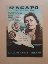 SPARTITO S'Agapo - H. W. Friedhofer - Pianoforte e Canto - 1957 Sophia Loren