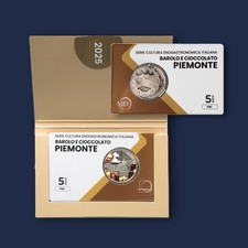 DISPONIBILE MONETA 5 EURO PIEMONTE - BAROLO E CIOCCOLATO 