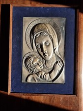 OTTAVIANI - QUADRO BASSO RILIEVO IN ARGENTO 925 Madonna Con Bambino Gesù 