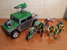 NINJA TURTLES THE NEXT MUTATION - TMNT - set personaggi più macchina e moto