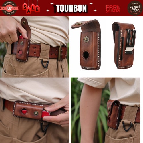 Tourbon genuine leather knife - leather,