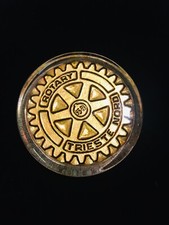 FERMACARTE ROTARY TRIESTE NORD 95/96 MURANO VETRO ORO ITALIAN DESIGN PAPERWEIGHT