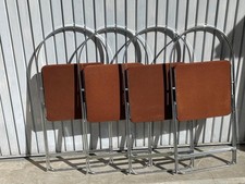 Aprilina 4 Sedie Cromate Richiudibili Gae Aulenti Anni 70