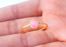 Anello dichiarazione opale rosa, anello fatto a mano in oro massiccio 18kt,...