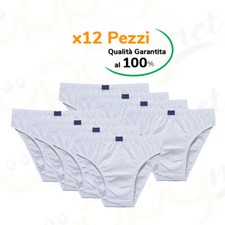 12 Pezzi slip uomo in cotone 2Loggi bianco mutande taglia 4 5 6 7 8 qualità top