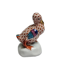HEREND Hungary Statuina Statuetta Anatra in porcellana dipinta a mano Collection