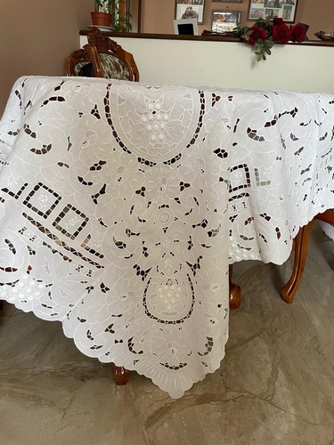 Tovaglia lino intaglio con - tovaglia,