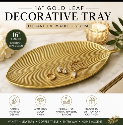 Vassoio decorativo foglia - , oro