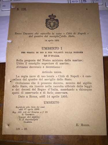 Regio decreto che cancella - regio,