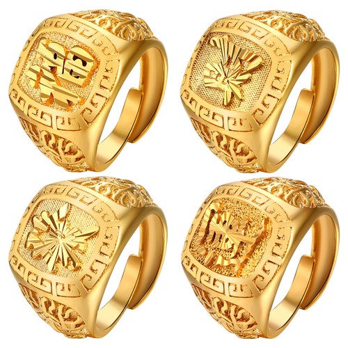 4pz anelli uomo placcati oro - placcati,